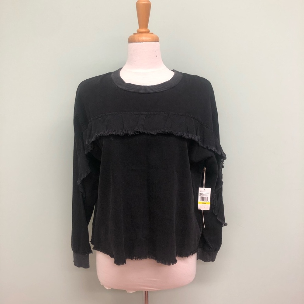 Two by Vince Camuto | Women's Ruffle Shirt | Black | Medium